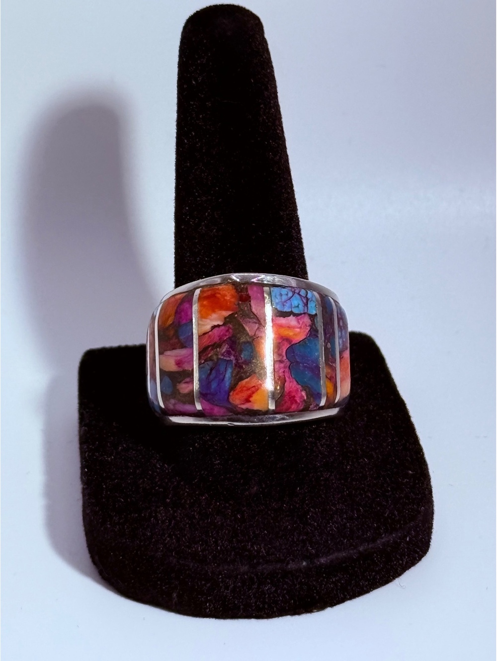 JAI John Hardy Sterling Silver Multicolor Band Ring, Size 8.5